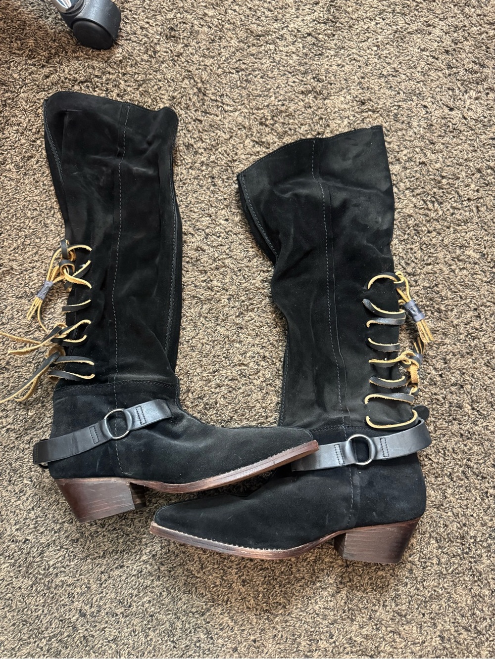 Free People Black lace Sway Low boots Never worn